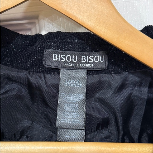 Bisou Bisou Black Blazer with Beaded Trim - Picture 2 of 5